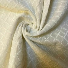White 100% Cotton Broderie Anglaise Material Embroidery Dress Craft Quilt Fabric