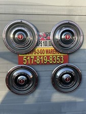 1966 Plymouth Gtx Rare Red Hubcaps 4 Fury Belvedere Satellite 14 Beautiful Oem
