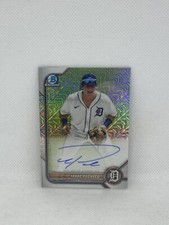 Izaac Pacheco 2022 Bowman Chrome Mojo Refractor ON-CARD Auto Tigers Prospect