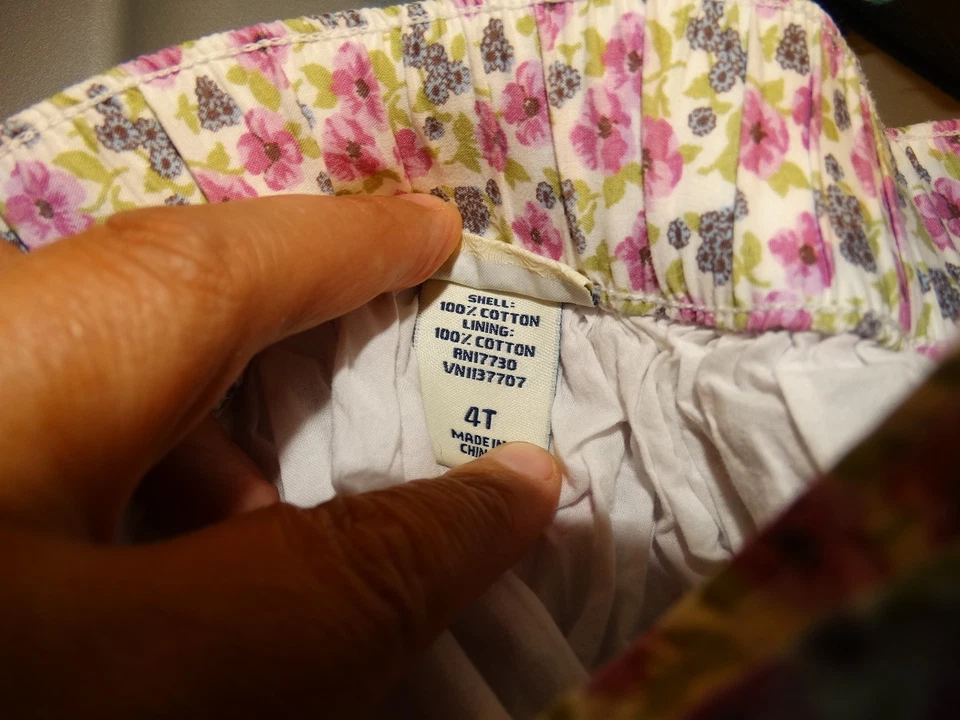 TODDLER GIRLS CHEROKEE MULTI COLOR FLORAL SKIRT SIZE 4T LINED 100% COTTON - Image 3 of 4