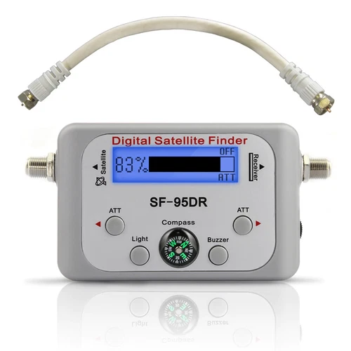 Digital Satellite Finder Meter for DirecTV / Dish, Backlit Plug & Play (SF-95DR)