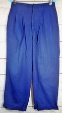 Rare Vintage Wool Gabardine Trousers Pleated Cuffed Leg Pants 31x26 WALDES Zip