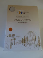 California Design Den Twin  Fitted Sheet 100% Organic Cotton beige