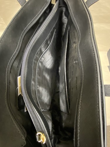 MICHAEL KORS Rivington Saffiano Leather LARGE Tote BLACK Laptop Business Bag NEW - Picture 8 of 9