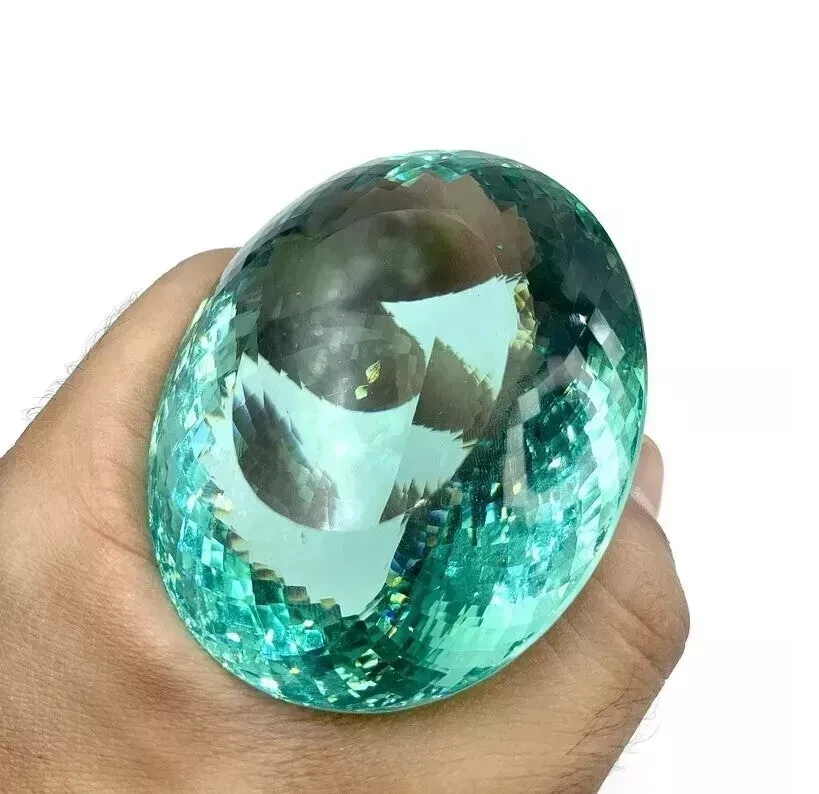 Ocean Blue 156.55 Ct Certified Huge Topaz Oval Cut Brazilian Natural Gemstone - Image 3 of 4