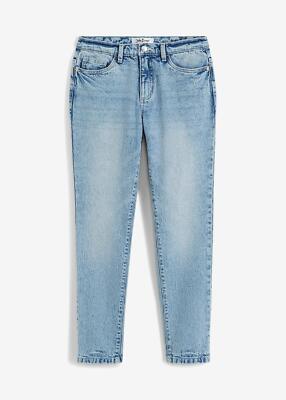 Slim Fit Jeans Mid Waist cropped Gr. 48 Hellblau Denim Used Damenjeans Hose Neu