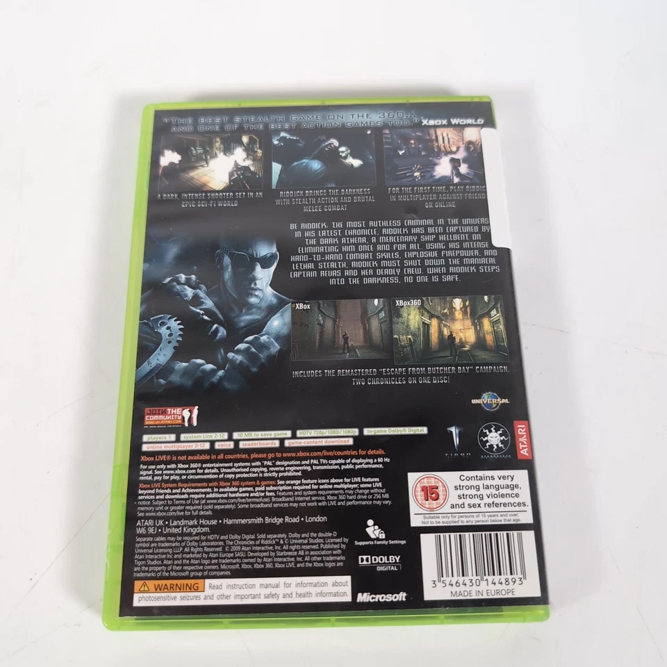 The Chronicles of Riddick Assault on Dark Athena Xbox 360 Video Game Manual PAL - Image 3 of 4