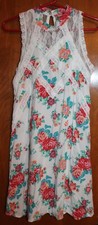 BEAUTEES Girls' Size 10 FLORAL SUNDRESS white w/ lace  roses EUC