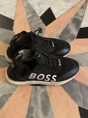 Kids Hugo Boss Black And White School Shoes / Sneakers  Size U.S.A. 1.5 EUR 33