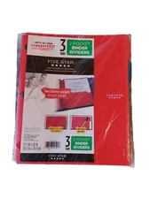 Mead Five Star 3 Tabs 2-Pocket Binder Dividers Red Blue Green 11.5 x 10