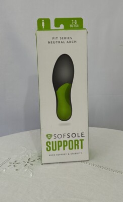 Fit Series Neutral Arch Insole-Sofsole Support-Shock Absorption Womens 7-8