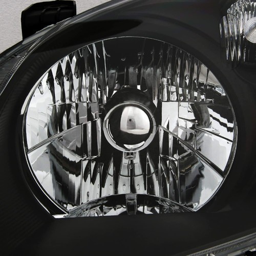 FOR 2003 2004 2005 HONDA PILOT CRYSTAL STYLE REPLACEMENT HEADLIGHTS LAMPS BLACK - Zdjęcie 4 z 6