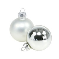 Weihnachtskugeln Ø4Cm Silber Glanz Matt 24 StüCk Christbaumkugeln Deko Glas