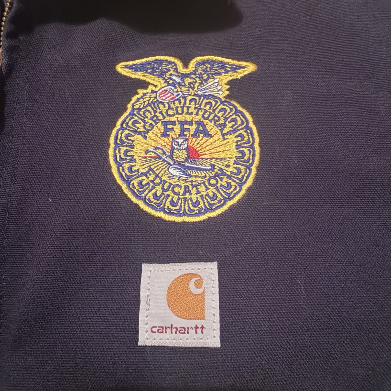 Carhartt FFA Detroit Jacket 101209403 Navy Blue Made In USA Blanket Lined Mens M image 5
