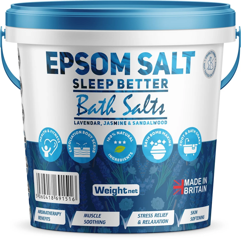 Scented Bath Epsom Salts Foot Soak Natural Magnesium Sulphate Epsom Salt Bucket