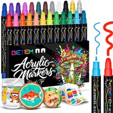 Wasserfeste Acrylstifte Set - 24 lebendige Farben für alle Oberflächen