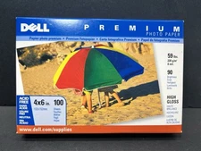 Dell Premium High Gloss 4" x 6" Photo Paper 59lb 8mil ~ 100 Sheets - Sealed