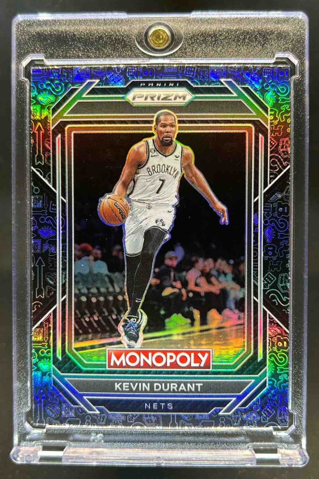 2022-23 Prizm Monopoly Kevin Durant Black Classic Icons #7 Nets