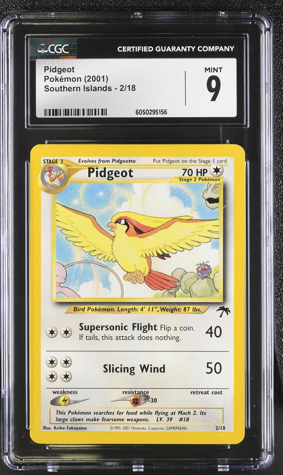 CGC 9 MINT Pidgeot 2001 Southern Islands 2/18 Pokemon Card