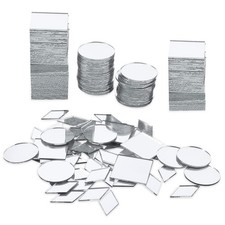 120 Pcs Small Mirrors for Crafts, 3 Shapes Mirror Pieces for Crafts, Square D...
