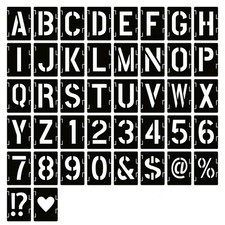 Inch 42pc Interlocking Letter Number Symbol Stencils Plastic Craft Reusable