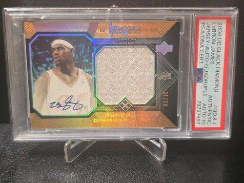 2004 UD Black Diamond Jersey Auto /10 LEBRON JAMES #QDJLJ PSA Authentic AUTO 10