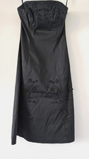 Black Coast Dress – Size 8 Strapless Beaded Floral Pattern Evening