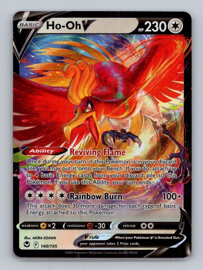 Ho-Oh V 140/195 Ultra Rare SWSH12: Silver Tempest NM Pokemon