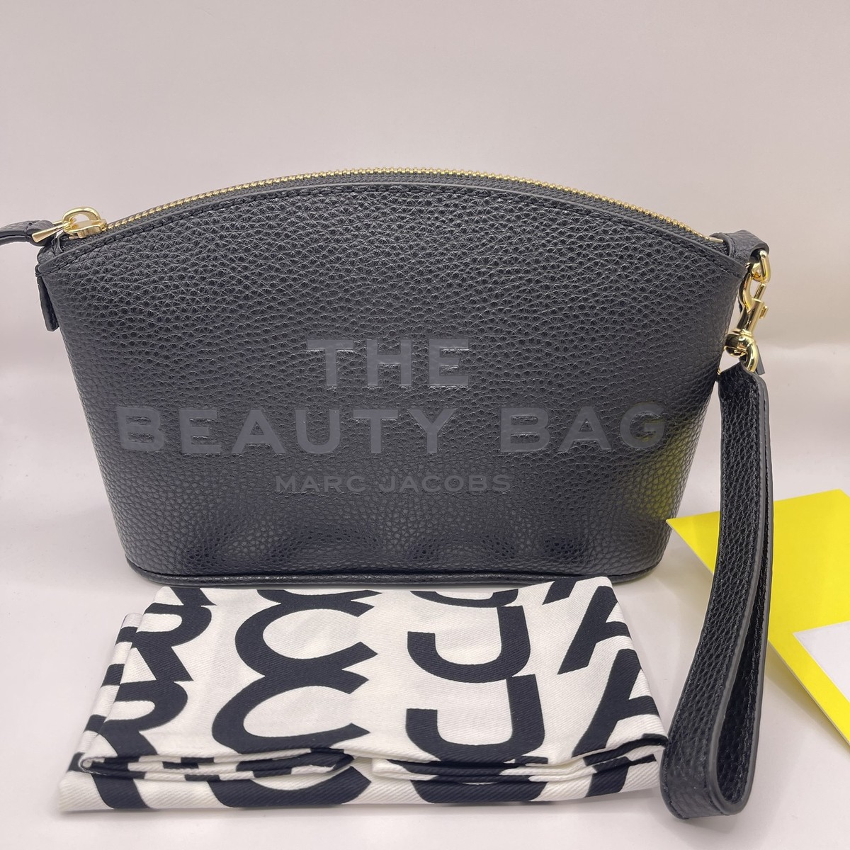 Marc Jacobs Womens The Beauty Bag Travel Case Pebble Leather Black