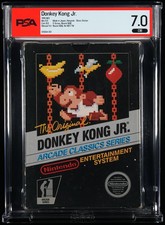 Donkey Kong Jr. GLOSS STICKER Hangtab 1ST NES CIB Complete In Box PSA GRADED 7.0