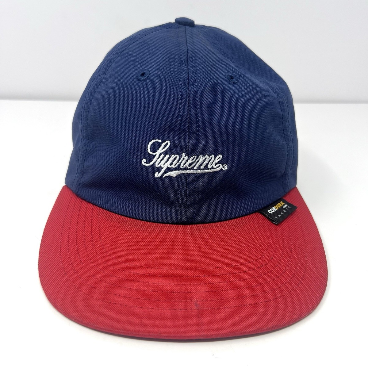 Supreme Script Logo Cordura 6-Panel Baseball Hat Strapback Cap
