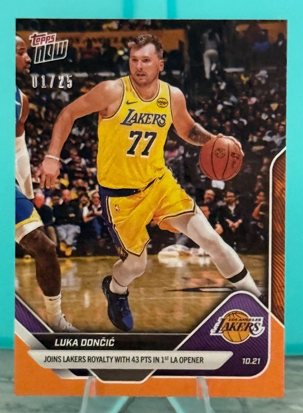 2025-26 Topps Now NBA #5 Luka Doncic Los Angeles Lakers - Orange Foil /25