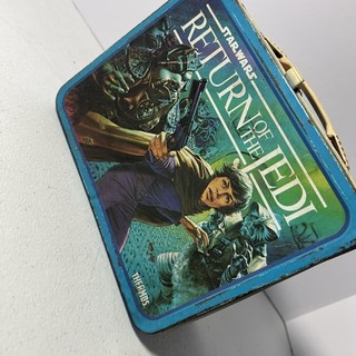 Vintage 1983 Star Wars Return Of The Jedi BLUE Thermos Metal Lunchbox NO Thermos