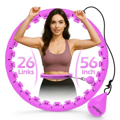 Weighted Hula Circle with 26/32 Links(56-66 Inch) for Adults Weight Loss, Inf...