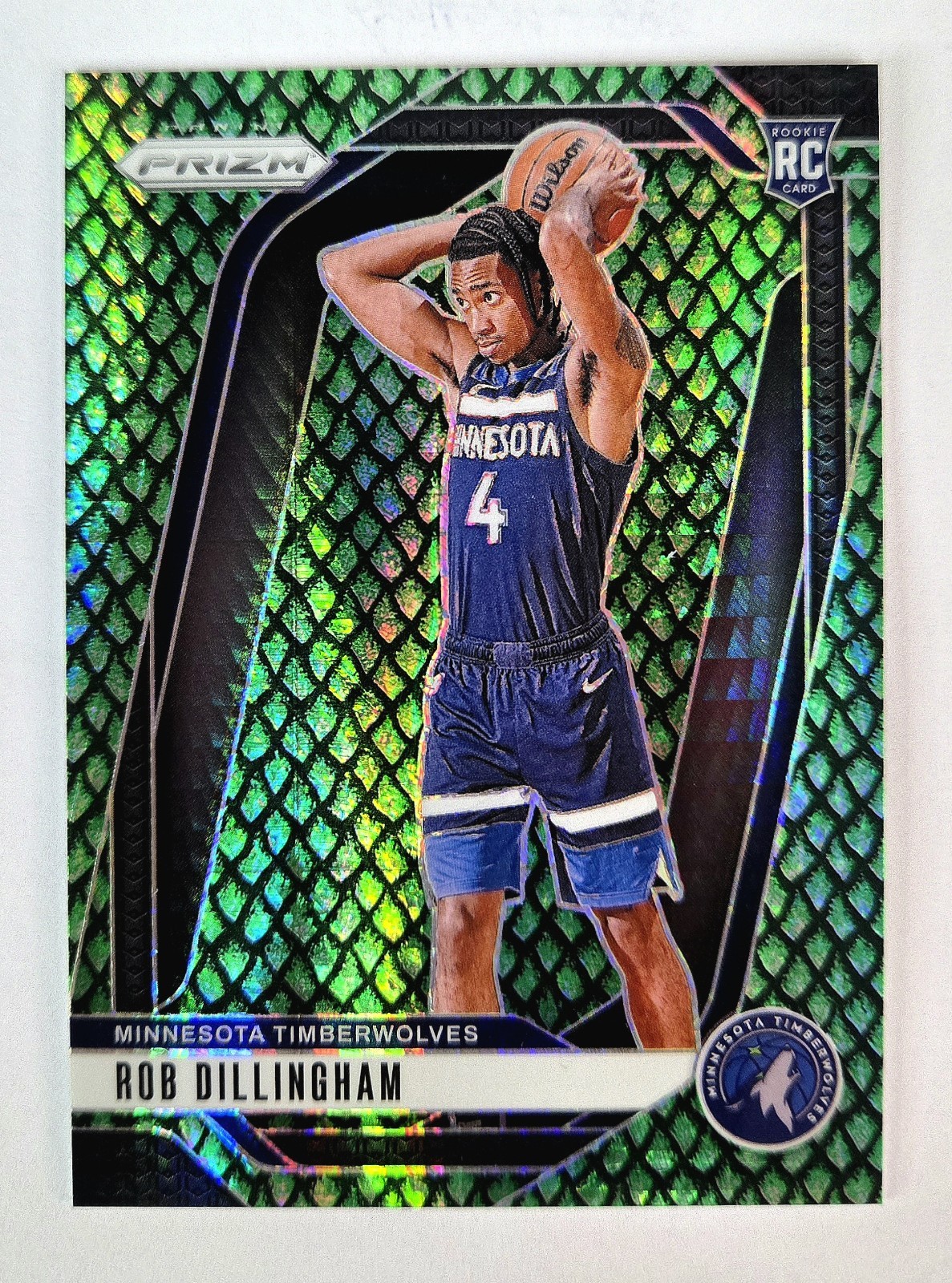 Rob Dillingham 2024-25 Prizm Basketball #250 RC Jade Dragon Scale Prizm /48