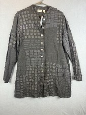 NWT Women's Size 1 Chico's Jacket Black Shimmer Remnants Sarah Button Up Top