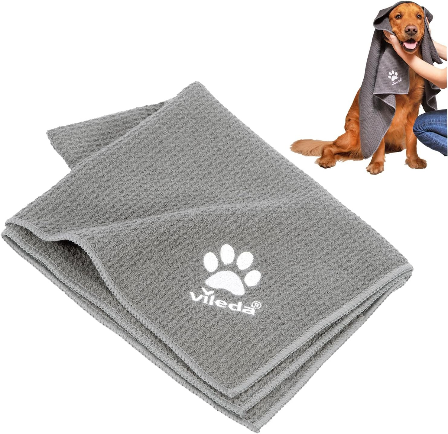 Serviette microfibre pour animaux à structure gaufrée absorbante et ultra douce Pet Pro