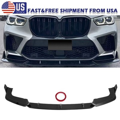Gloss Black Front Bumper Lip Splitter Spoiler For 2020-2023 BMW F95 X5M Stage 3