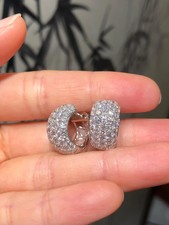 2.50Ct Round Cut White Moissanite Women's Hoop Earring 14K White Gold Plated