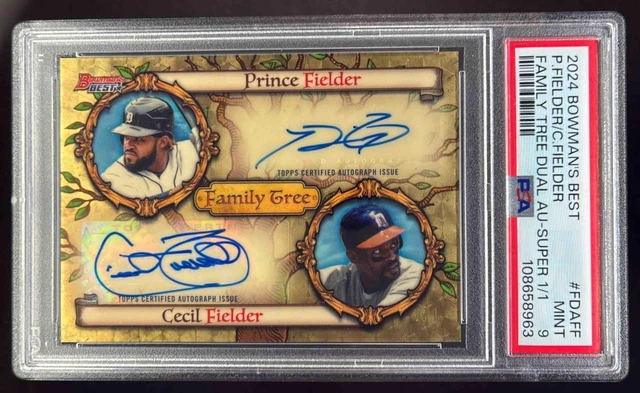 2024 Bowman's Best Prince Fielder Cecil Family Tree Auto SuperFractor #1/1 PSA 9
