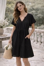 Gap Womens Dress Small Black Midi Minimalist Capsule Citycore Classic Casual