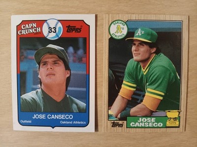 Jose Canseco 1987 Topps 1989 Topps Cap N Crunch EX-NRMINT COND SEE PICS Lot Of 2