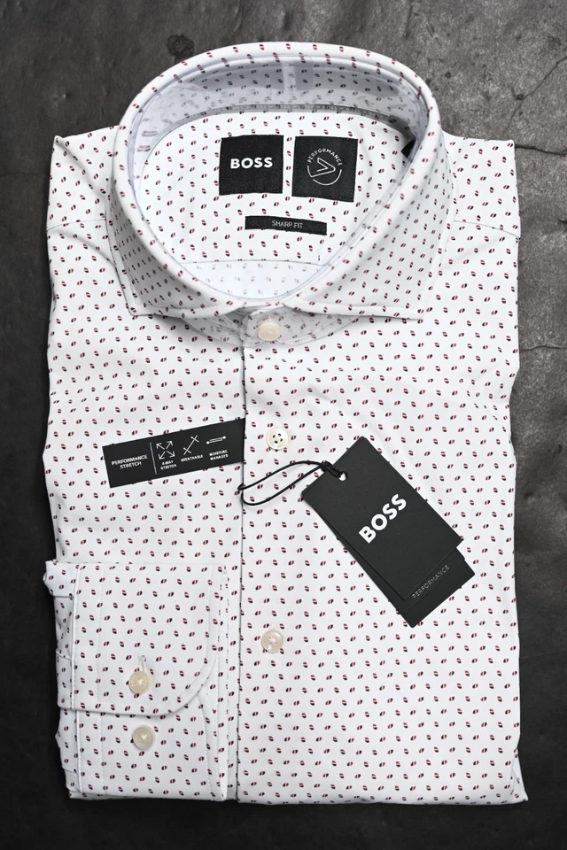 Camicia Slim Performance Stretch Hugo Boss Uomo MAX Travel Fresh 38 15 32/33 - Immagine 2 di 4