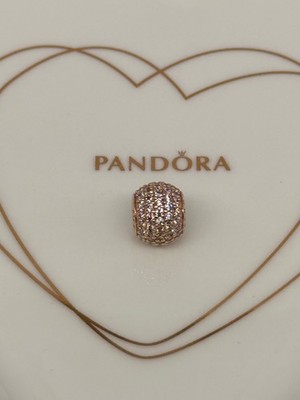 Pandora Rosévergoldet Pavé Lichter Kugel Charm 781051CZ Neu Original Authentic
