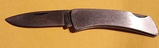 Vintage Camillus 42 Silver Sword Lockback Knife Marathon Oil Hexagon Logo Davis