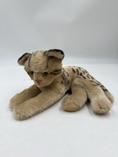 Vintage 1950 s Steiff Fiffy Laying Down Cat Kitten Mohair Swivel Head 11
