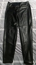 Athleta All Over Gleam Faux Leather Leggings Large Black
