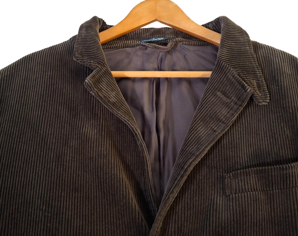 Polo Ralph Lauren Blazer Mens XL Brown Corduroy 3 Button Patch Pocket Sport Coat - Image 3 of 4