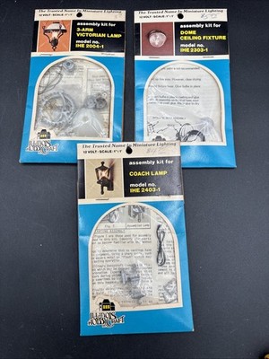 Illinois Hobby Craft Doll House Dome 3 Arm Victorian Coach Lamp Assembly Kits