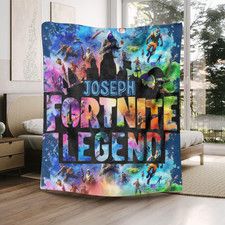 Personalized Gamer Flannel Blanket Custom Battle Royale Gift